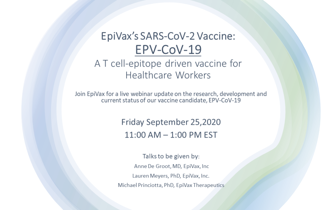 Recorded: EpiVax EPV-CoV-19 Vaccine Webinar