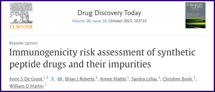 Immunogenicity risk assessment of synthetic peptide drugs and their impurities